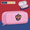 Třívrstvý penál Britský styl Taška na psací potřeby Kreslená kosmetická taštička Zpátky do školy