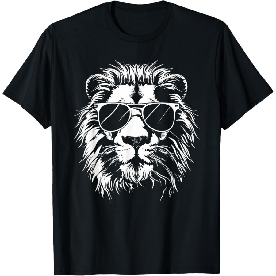 Lion Sunglasses Graphic T-Shirt XXXXXL чёрный