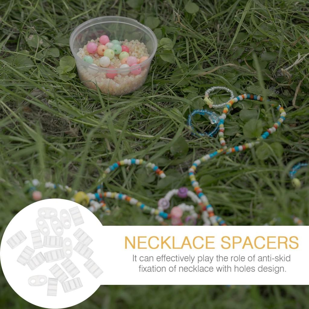 20Pcs Double Hole Silicone Stoppers for Jewelry Making Anti-Slip Necklace and Bracelet Clasps DIY Craft Accessories