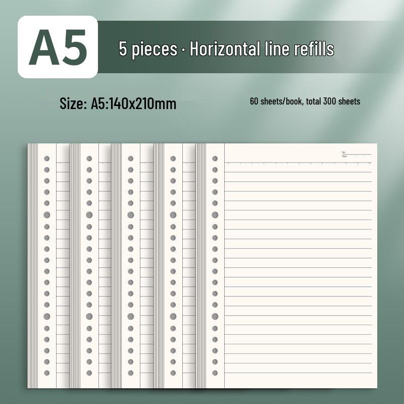 A4 Gitterlinien Notizbuch-Nachfüllpack - Herausnehmbares Papier für Studenten und Prüfungen