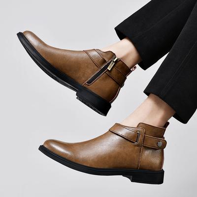 Moda Gerçek Deri Chelsea İş Botları Bilekli Kar Botu Su Geçirmez Kışlık Ayakkabı Motosiklet Botları Sonbahar Kış Sıcak Peluş Botlar