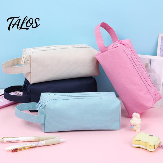 Talos Pencil Case, with Easy Grip Handle Design, Large Capacity Pen Durable Oxford Pouch, for Kids Art School Supplies Stationery