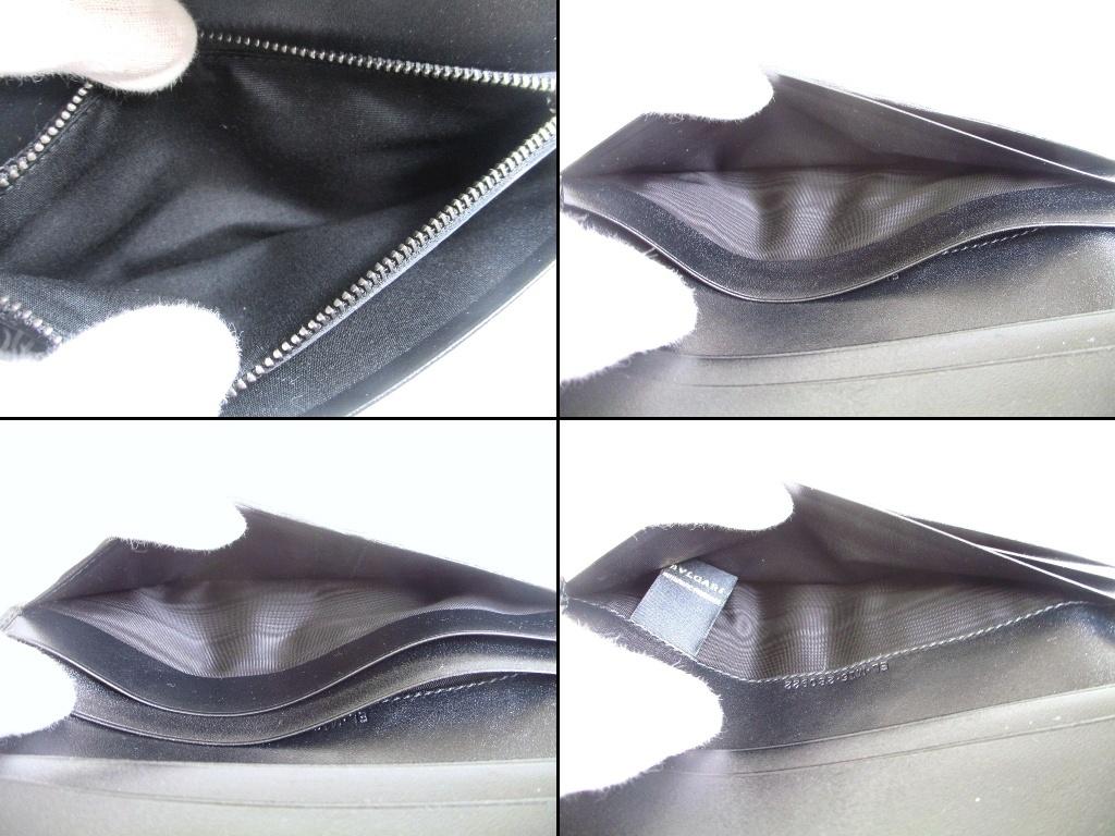 Authentic BVLGARI Serpenti Scaglie Black Leather Flap Long Wallet #b294 Open Box