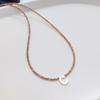 Elegant 2m Zircon Beaded Clavicle Chain: 26-Letter Deep Sea Shell Necklace for Women.