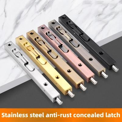 Perno Oculto Antirrobo de Acero Inoxidable Pestillo Retráctil Extensible para Puertas de Madera - Perno de Inserción de Máxima Protección