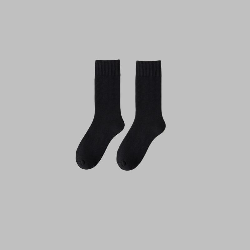 

Men s Mid-Calf Winter Socks - Thick Fleece-Lined, Solid Color, Cold Protection & Frost Resistance One Size Bare Socks