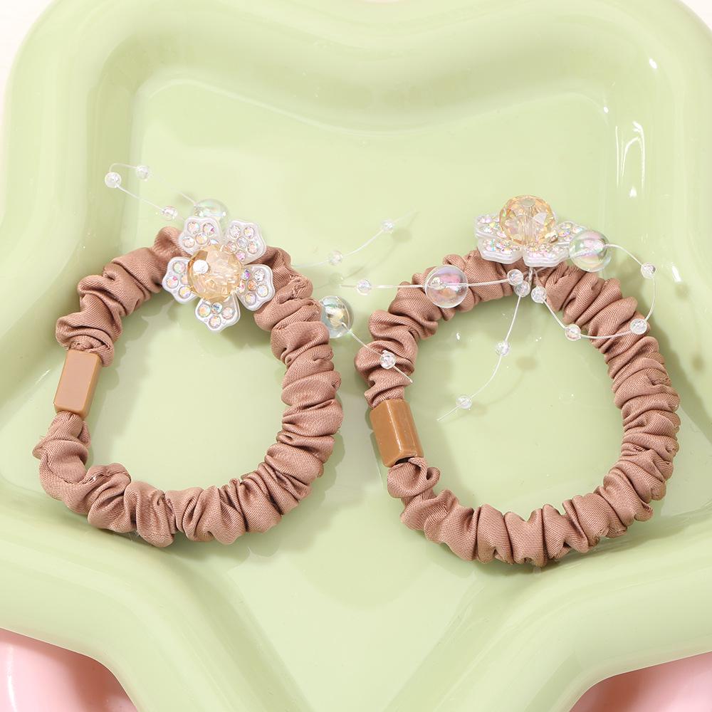 Elegantes Perlenblumen-Haargummi - Französisch & Koreanisch inspirierter Haarschmuck 2025