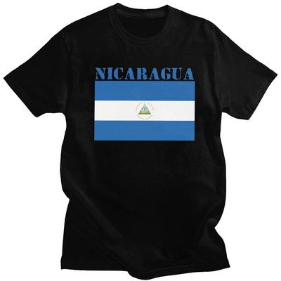 Custom Nicaragua Flag T Shirts for Men 100 Cotton Tee Tops Tshirts Short Sleeve Fashion Tshirt Clothing
