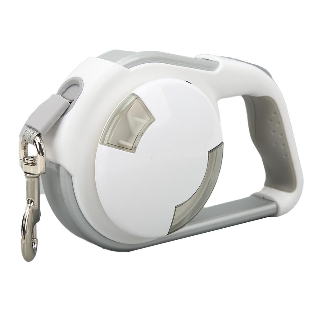 16.4ft Intrekbare Hondenriem Lichtgewicht Automatische Hondenriem met Licht voor Puppy Huisdier Wit