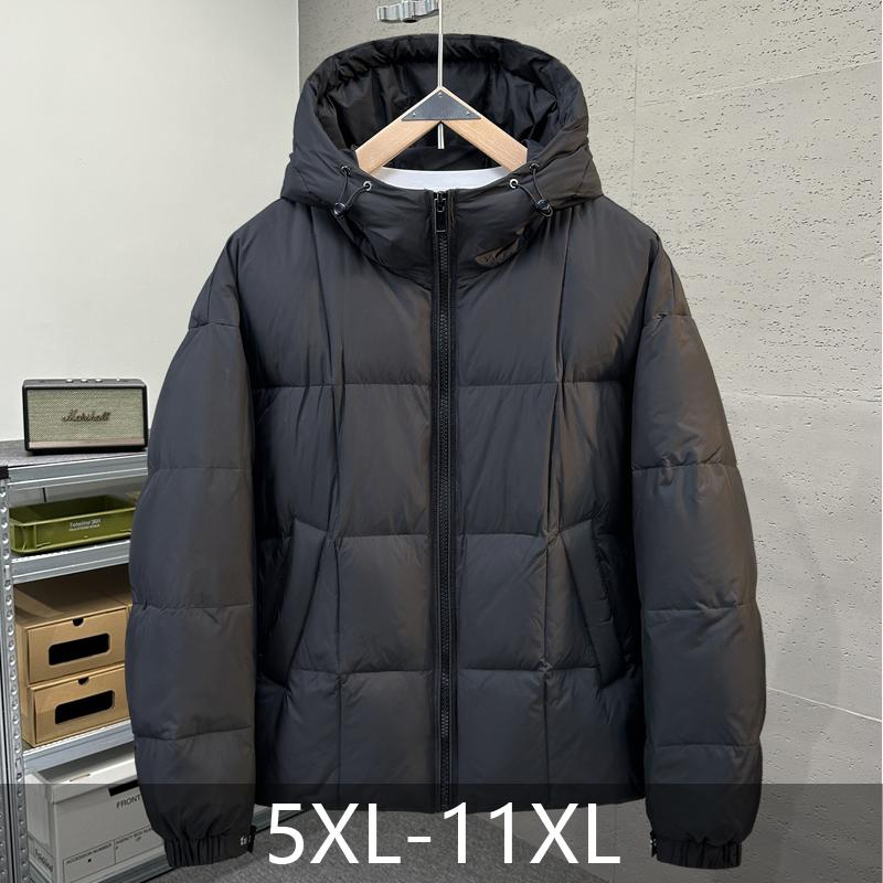 Plus Size 5XL-11XL Fashion Winter Men's Down Jackets Hooded Waterproof Casual Loose Thick Warm Oversize Outerwears Men Down Coat