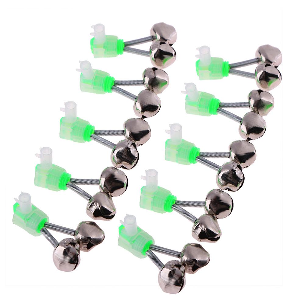 10Pcs Double Bells Outdoor Fishing Bell Clip Fishing Bell Fishing Alarm Bell Rod Clamp Bells Fishing Accessory