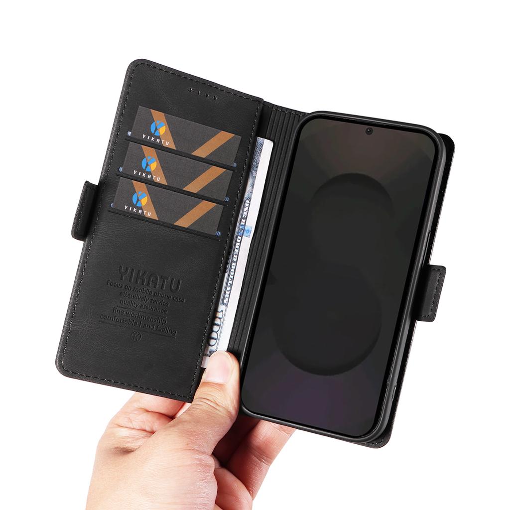 For Samsung Galaxy S25 FE Leather Case YIKATU YK-005 Skin-touch Feeling Wallet Phone Cover