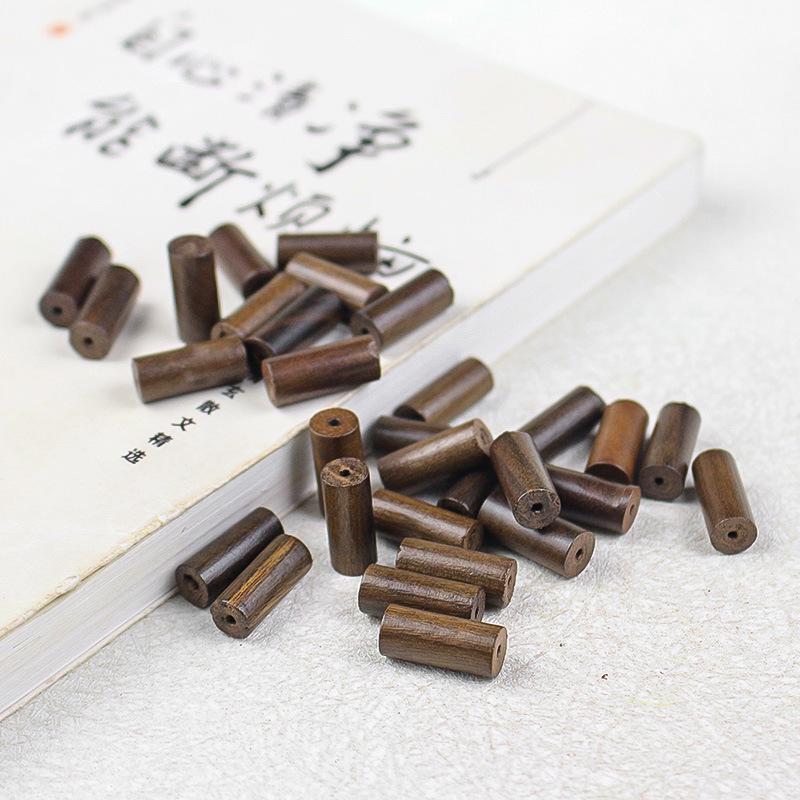 Golden Phoebe Round Pillar Beads for DIY Buddhist Bracelets - Small Loose Bead Accessories