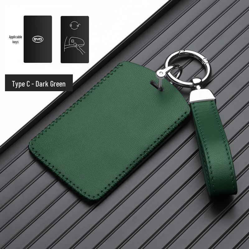 BYD Han EV Key Case: Genuine Leather for Dolphin, Qin PLUS, Song Pro, Tang - New Energy Car Key Bag