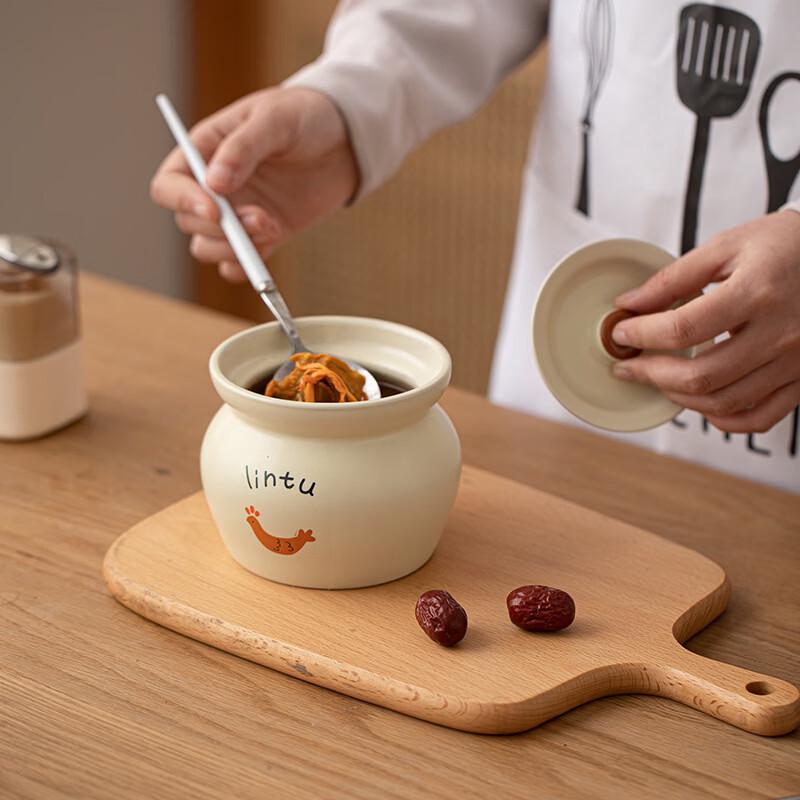 Horned Pansy Individual Ceramic Stew Pot with Lid