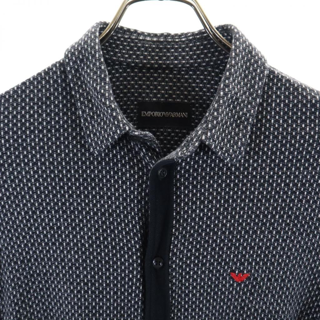 Emporio Armani Long sleeve knit shirt S black Men's Used