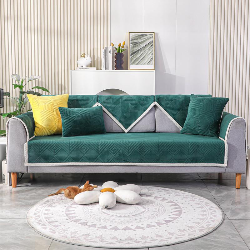 

Стеганые Нескользящие Чехлы на Диван Утолщенные Плюшевые Диванные Чехлы-Протекторы для Гостиной Однотонное Диванное Полотенце-Подушка Домашний Декор 70x70