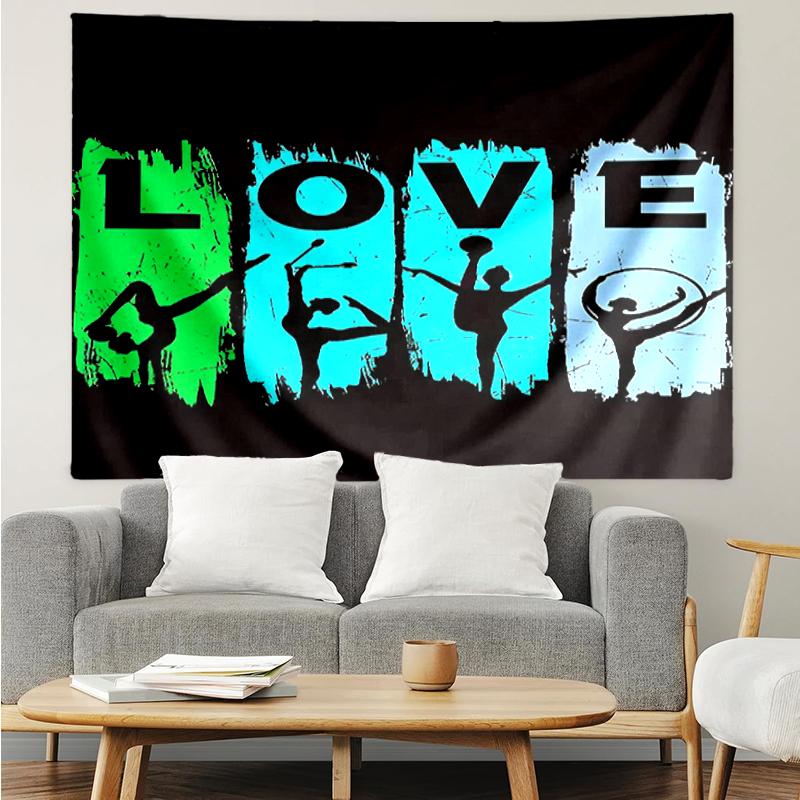 gymnastics Print Tapestry, Backdrop, Easy Setup, Ideal for Bedroom, Office & Living Room, with Aesthetic Wall Hanging Decor.