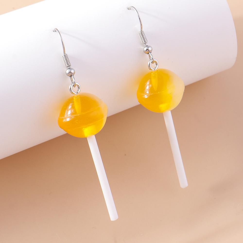 Cute Resin Sweet Lollipop Drop Earrings for Women Simulation Food Candy Dangle Earrings Girls Party Jewelry Gifts