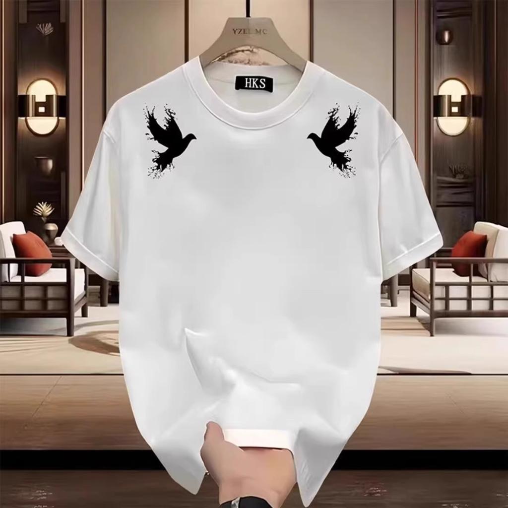Trendy Brand Short-Sleeved Pure Cotton Men'S Printed T-Shirt Trendy Men'S And Women'S Versatile Round Neck T-Shirt Men'S