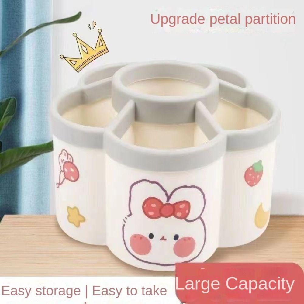 360° Otočný organizér na tužky Bílý úložný box na rtěnky Zábavný držák na štětce na make-up Stolní