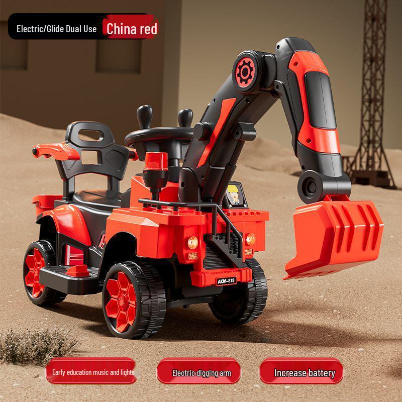 Children's Electric Excavator Ride-On: Remote Control Digger Toy for Boys and Girls