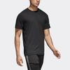 adidas T-shirt da uomo nere con scollo rotondo, vestibilità dritta moderata CG2097