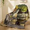 S-ShrekS Cute Funny Throw Soft Flannel Throw Blanket, Lightweight Breathable Summer Nap Blanket For Sofa Home Travel Cozy Decor