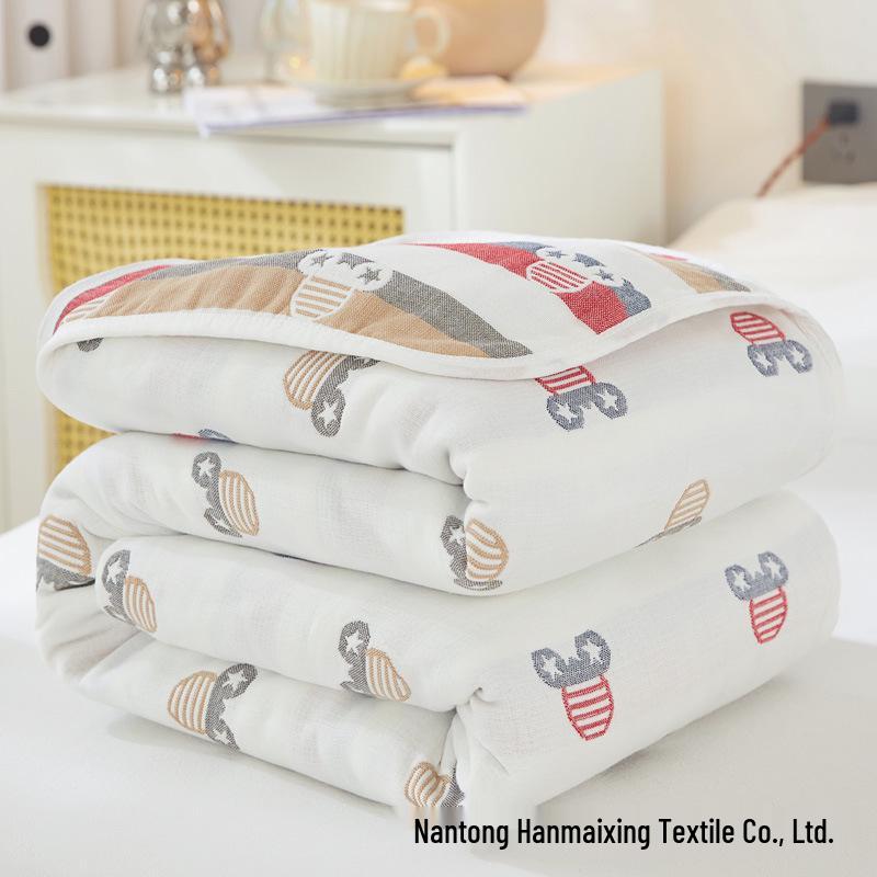 Pure Cotton 6-Layer Gauze Summer Quilt for Children - Thin, Breathable Baby Blanket