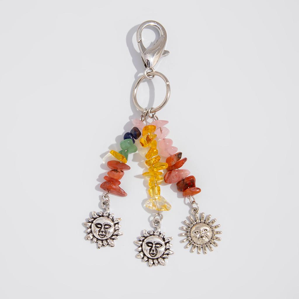 Sweet And Cool Geometric Star And Moon Keychain, Simple Idyllic Irregular Gravel Butterfly Pendant Pendant.
