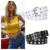 Women's Punk Metal Eyelet Belt - Double Row Hollow Waist Design