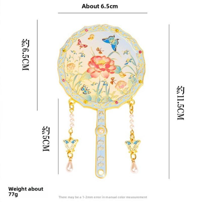 Metalen Handheld Make-up Spiegel Chinese Verboden Stad Bloemen Schoonheid Make-up Spiegel Nieuwe Handheld Make-up Spiegel Verfijnde Accessoires