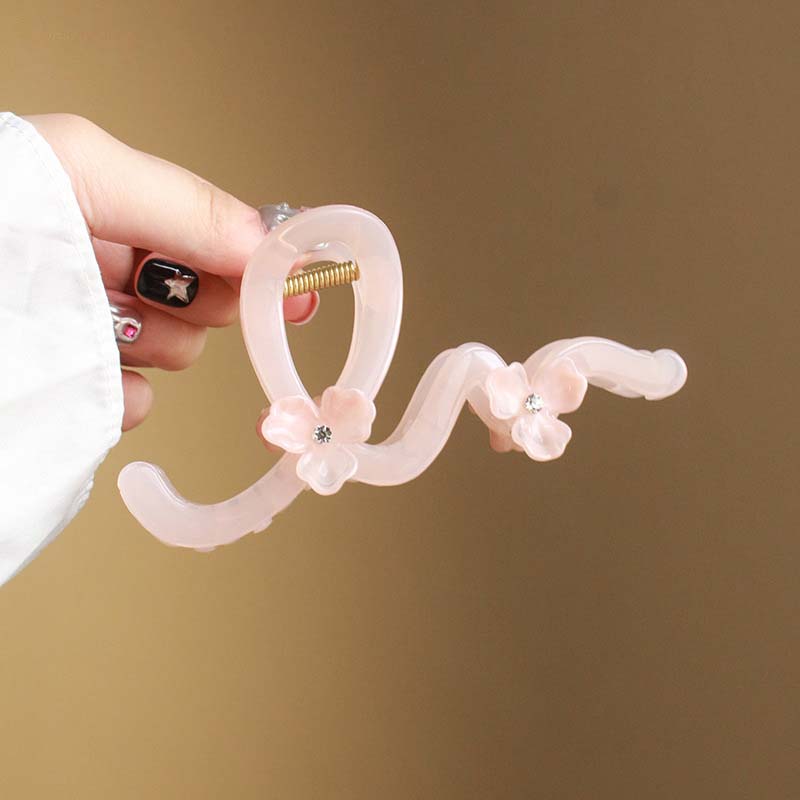 

Корейская заколка для волос в виде цветка и волны конфетного цвета для женщин и девушек, модный дизайн, акриловые большие заколки для волос, краб, заколка для волос, аксессуары для волос