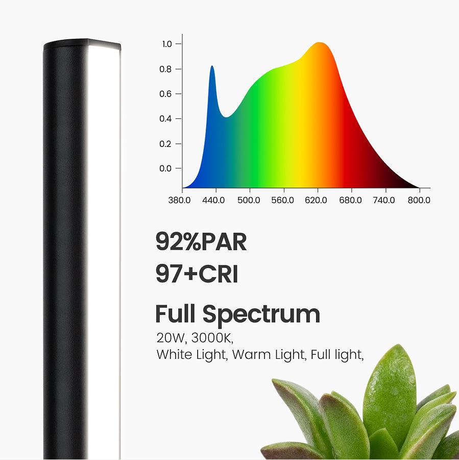 60W Full Aluminum Spliced Floor Plant Grow Light for Succulents and Green Plants