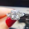 Huitan Simple Style Women Ring Inlaid Bright Princess CZ Fashion Party Daily Versatile Accessories Fancy Wedding Low-key Jewelry