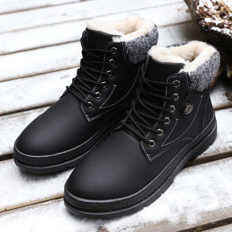 

Новые мужские ботинки кожаные водонепроницаемые ботинки на шнуровке мужские зимние легкие ботинки до щиколотки для мужчин зимние повседневные нескользящие 39 чёрный