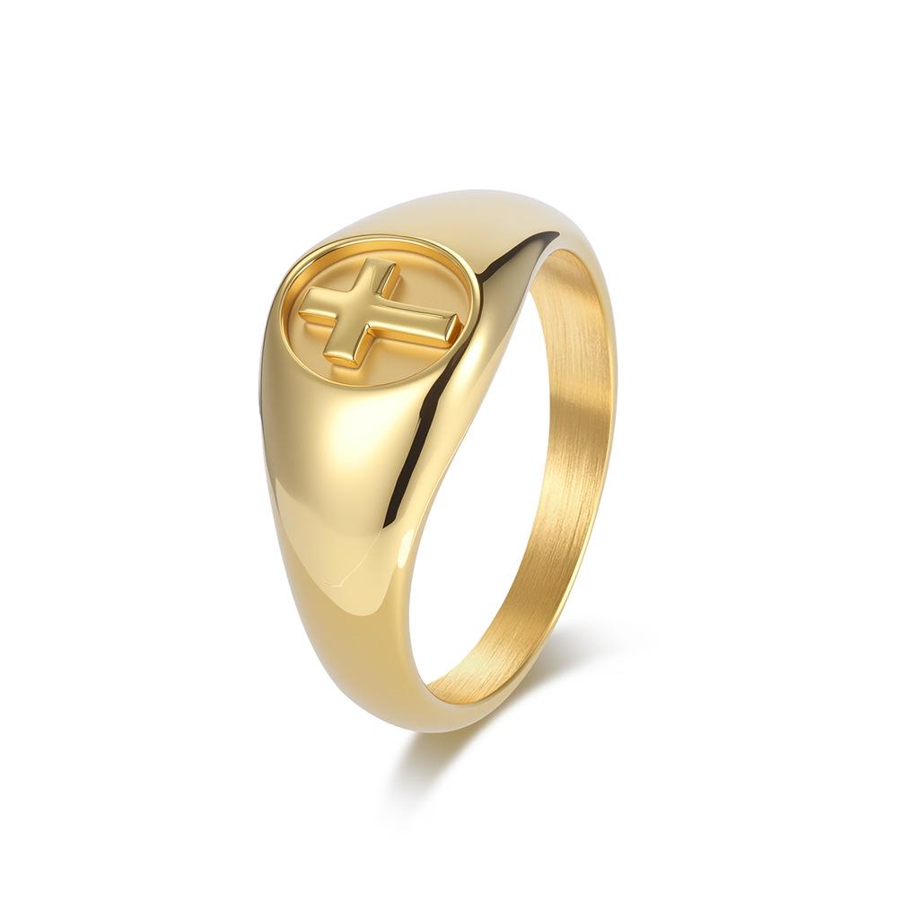 

11mm Stainless Steel Gloosy Cross Ring for Men Fashion Jewelry 12