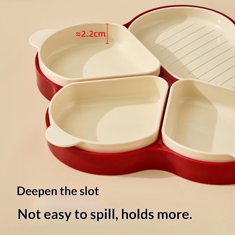 Multi Compartment Food Prep Tray Dishwasher Safe with Detachable Dividers Utensil Rest for Home Meal Prepping красный