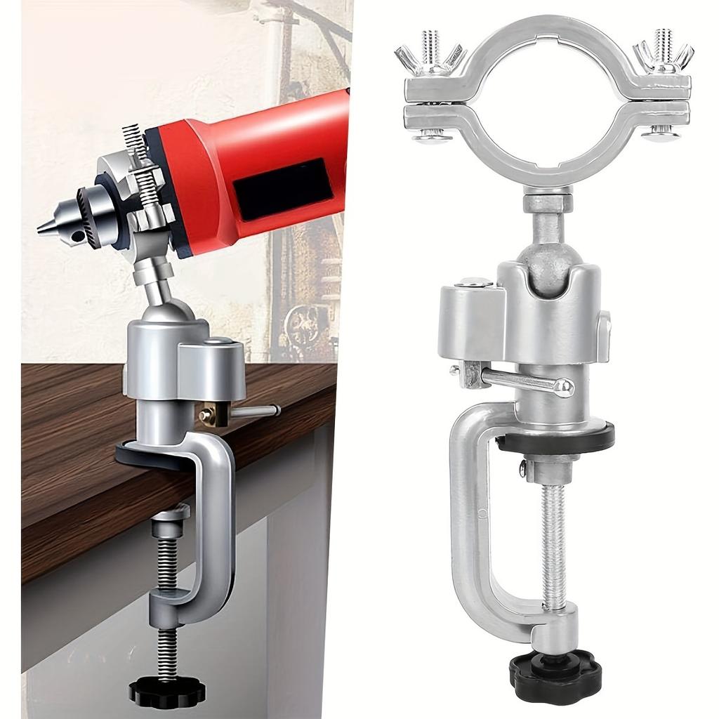 360 Degree Bench Clamp Vises Grinder Holder Electric Drill Stand Holder Bracket for Universal Work DIY, Adjustable