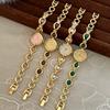 Elegant Round Watch for Women With Sparkling Translucent Stones New High-End Luxury Quartz Watches Gold Bracelet Wristwatches