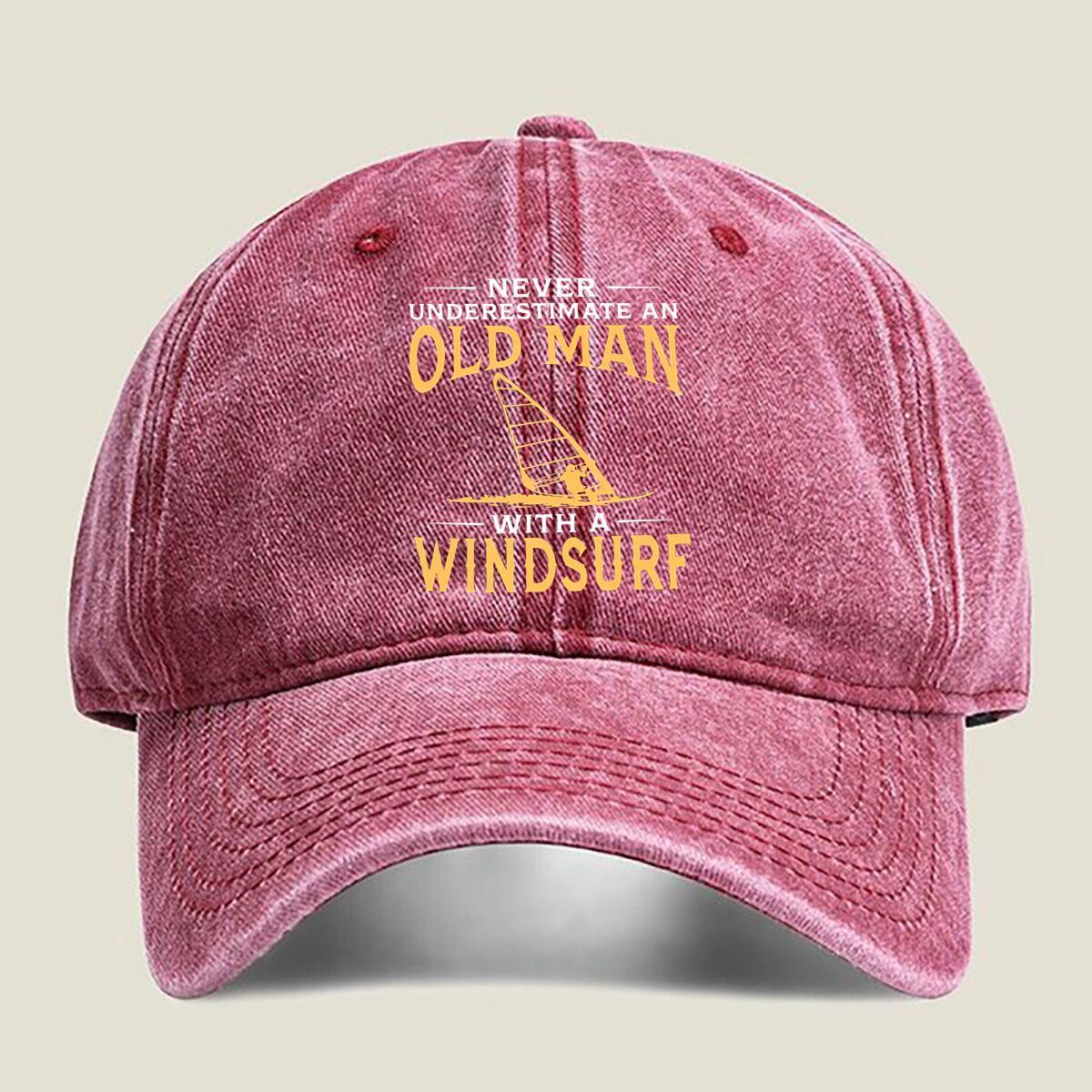 Windsurfing Old Unisex Washed Baseball Cap One Size