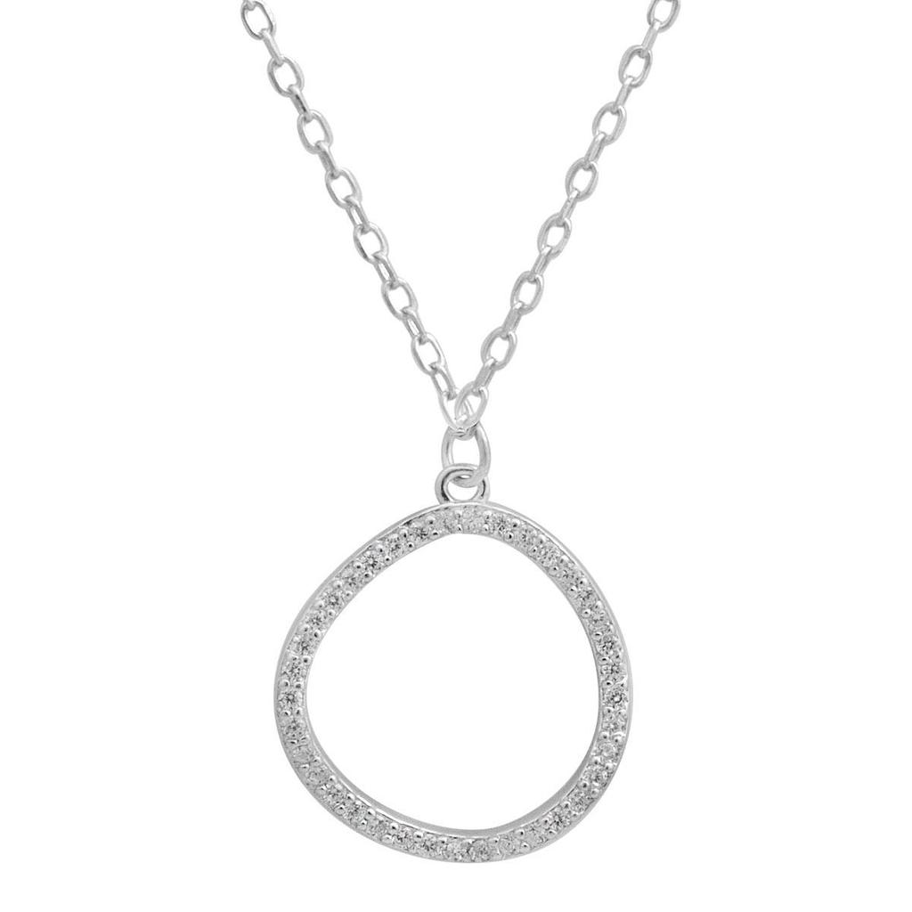 Silver Necklace with Cubic Zirconia, Item Weight 2.1 G (2186984)