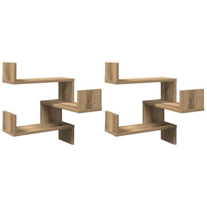 VidaXL Étagères d'angle murales 2 pcs chêne artisanal 40x40x49,5 cm, étagère murale, étagère suspendue, étagère murale 856609
