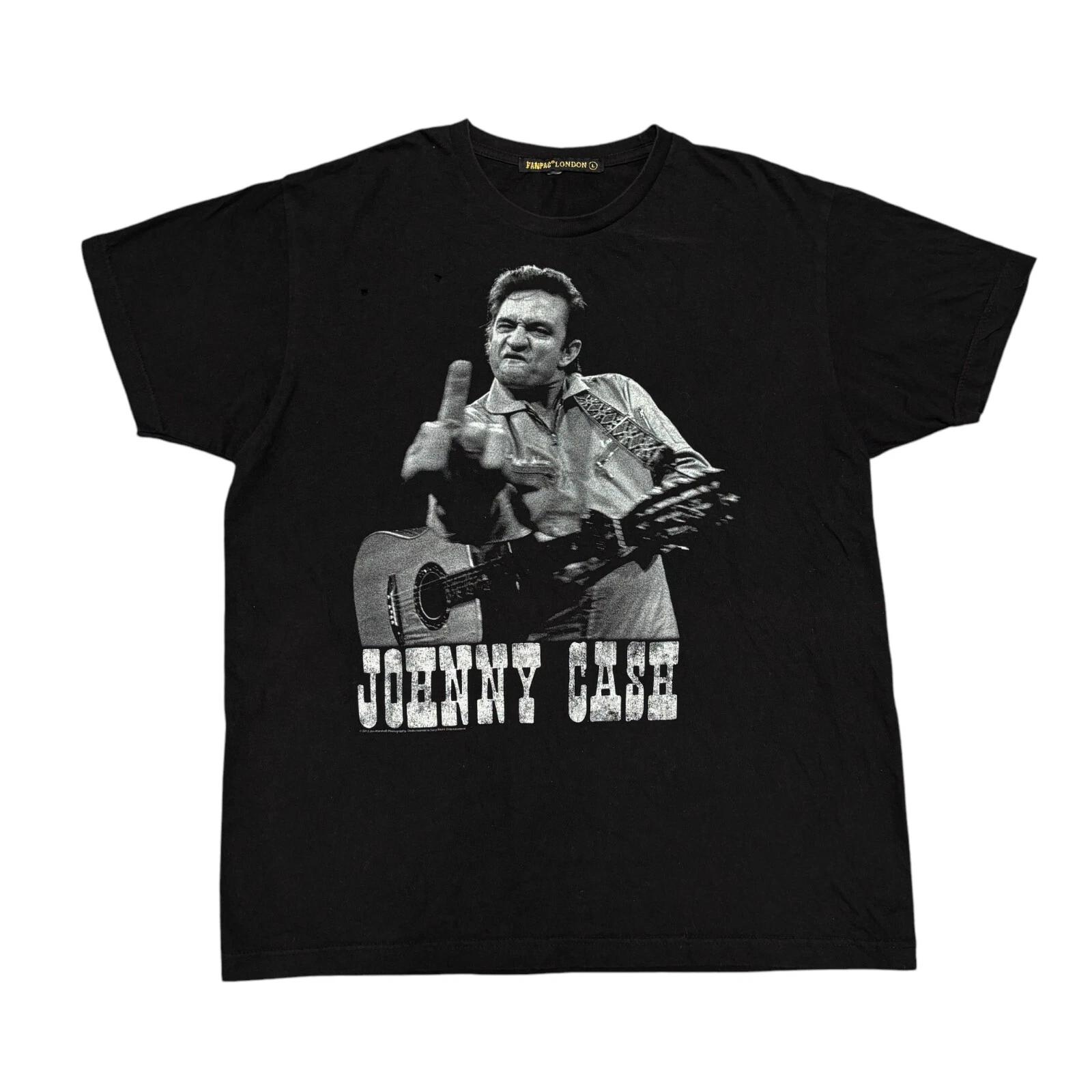 

Johnny Cash Shirt Black Country Music Concert Rock Band Tee Neil Young Bob Dylan 2XL