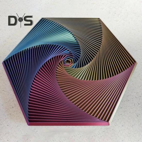 3D tištěná fraktální fidget šestiúhelníková senzorická hračka pro děti a dospělé s šestiúhelníkovým motivem, spirála, šestiúhelníková senzorická hračka