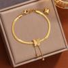 Punk Fashion Flat Snake Chain Link Bracelet Female Gold Color Stainless Steel Butterfly Charm Bracelets for Women Jewelry Gift