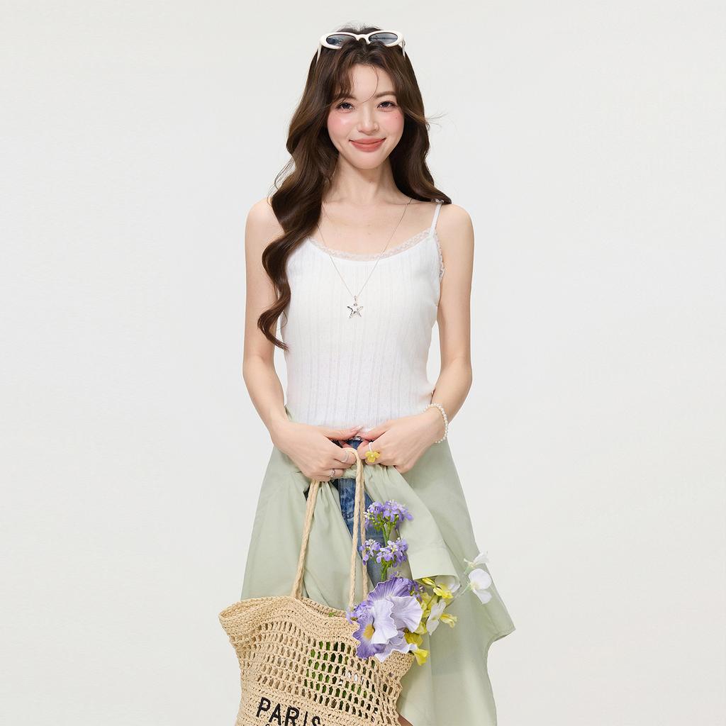 White lace sling vest for women's spring and summer spice girls new inner single wear slim sleeveless