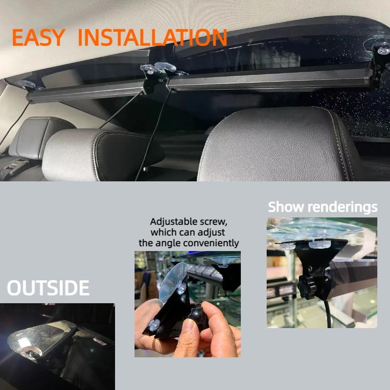 2in1 Auto Dual Color Notlichtleiste Windschutzscheibe 162LED Auto Blinklicht 12-24V Warnleuchte mit Zusatzbeleuchtungsfunktion