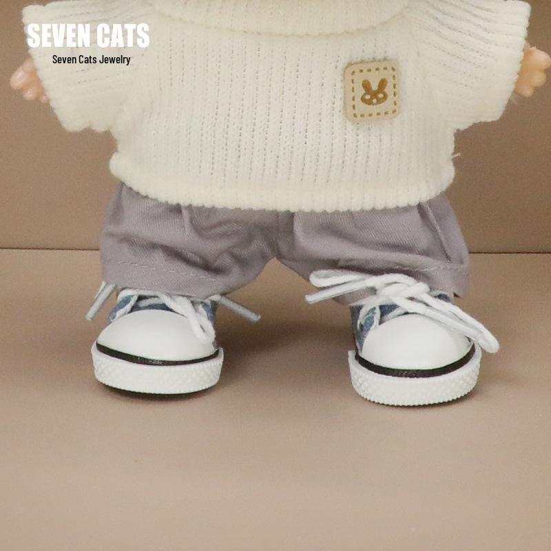 17cm Labubu Multi-Color Low-Top Canvas Doll Shoes - Dress-Up Photo Props
