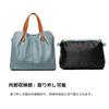 Genuine Leather Tote Bag, 2-Way, A4 Size, Large Capacity, Two-Tone Design, Crossbody or Shoulder Strap, Zipper Closure, Magnetic Closure (Linen Blue,